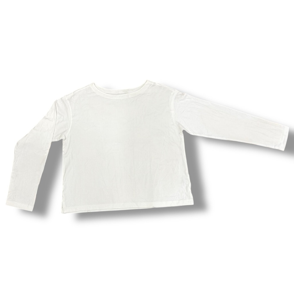 NWT Old Navy 100% Cotton Mariner Long Sleeve T Shirt L Tall Loose Fit - White - Picture 5 of 9